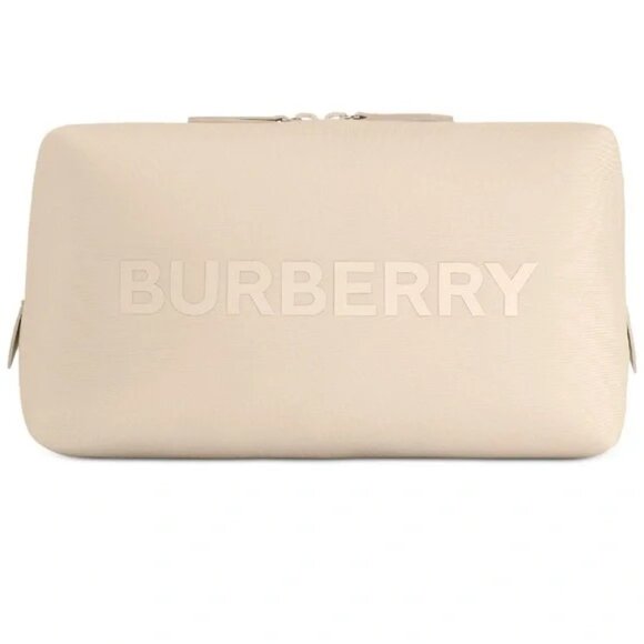 Burberry Handbags - NEW Burberry Tan Cream Toiletry Pouch Neoprene‎ Material Travel Cosmetic Bag